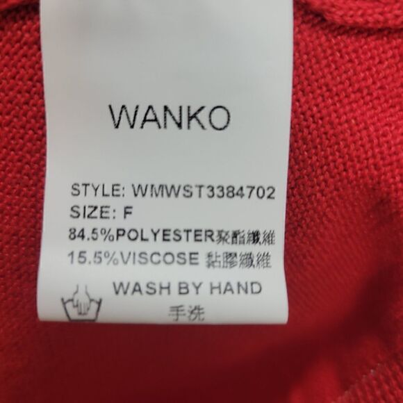 NWT Wanko Strawberry Red Ruffle Collar Sweater - Picture 6 of 8